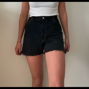 Black jean shorts